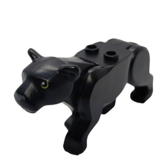 Lego MiniFigure Large Black Panther Lime Eyes Jungle Halftrack Mission - Picture 2 of 6